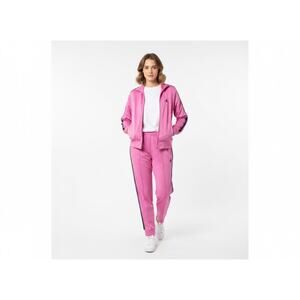 Vintage Lady Foot Locker Zip Up Jacket Womens M Pink Black Athletic Retro